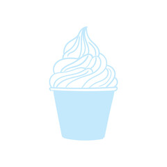 Original hand-drawn illustrations of a cold and sweet ice cream. A vintage ink line drawing for cards, menus, ice cream shops, bakeries, cafes, or graphic design.