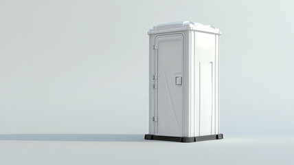 White Portable Toilet on Neutral Background