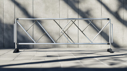 Light Metal Barrier on Concrete Background