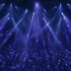 Dramatic Stage Lighting  Blue Spotlights  Smoke    Stardust Background