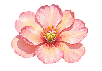 Pink Blossom: Detailed Watercolor Painting of a Single Flower, Botanical Illustration, Floral Art Print