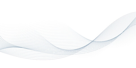 Abstract grey smooth wave on a white background. Dynamic sound wave. Design element. Vector illustration. 