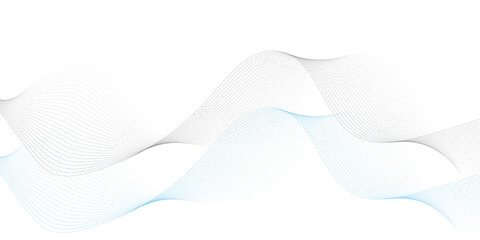 Abstract grey smooth wave on a white background. Dynamic sound wave. Design element. Vector illustration. 