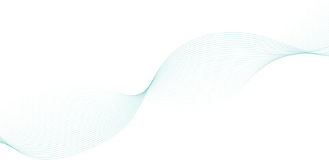 Abstract green colour wave element for design. Digital frequency track equalizer. Stylized line art background. Vector illustration. Wave with lines created using blend tool.	