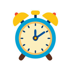 A Blue and Yellow Retro Alarm Clock