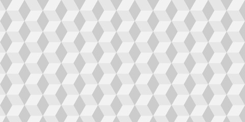 Abstract white cube geometric tile and mosaic wall grid hexagon technology wallpaper design. white, gray geometric block cube structure texture background.	
