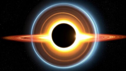 Dramatic image of a black hole in deep space exhibiting its event horizon and accretion disk surrounded by twinkling stars