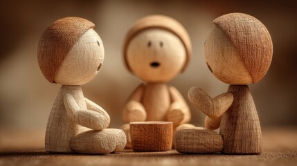 A mediator stick figure facilitates peace between two others, representing therapy’s role in resolving relational challenges.
