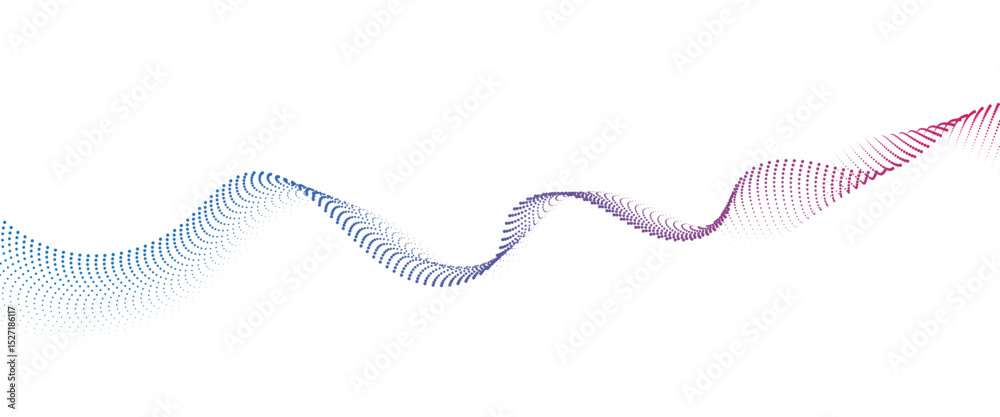 Aufkleber Flowing Dot Wave halftone gradient pattern on transparent background	
