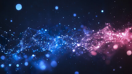 Obraz premium Abstract technology background with vibrant colors and glowing particles creating dynamic feel