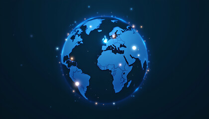 Global digital connectivity worldwide graphic visualization abstract aerial view technology impact