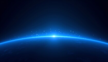 Cosmic light display over earth space digital art dark environment wide angle view stellar concepts for visual impact