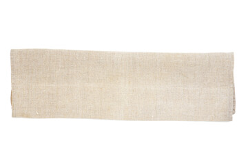 natural color folded linen serviette, texture background 