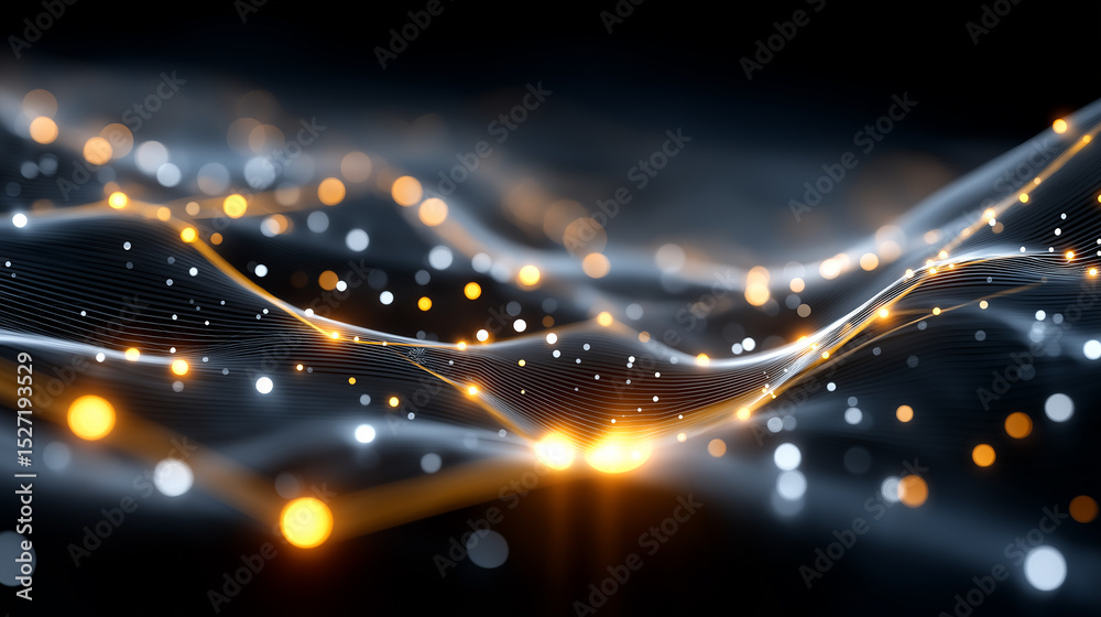 Canvas Prints elegance in motion: flowing lines of light cascade like liquid mercury and pure gold, shimmering wit