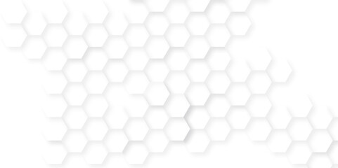 Abstract background with hexagons honeycomb technology texture. Hexagonal shape 3d structure light seamless geometric background. Surface polygon pattern with digital hexagon and futuristic business.	