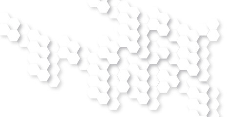 Abstract background with hexagons honeycomb technology texture. Hexagonal shape 3d structure light seamless geometric background. Surface polygon pattern with digital hexagon and futuristic business.	