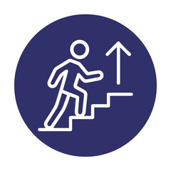Ascending path symbolic progress indicator. Icon symbol illustration