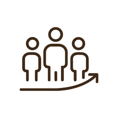 Group Climbing Arrow Team Progression. Icon symbol illustration