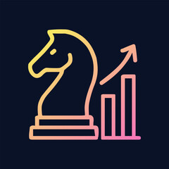Strategic climb towards market success. Icon symbol illustration