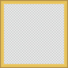 Squared golden vintage textured wooden frame for your design. Vintage cover. Place for text. Vintage antique gold beautiful frames for paintings or photographs. Template vector illustration.
