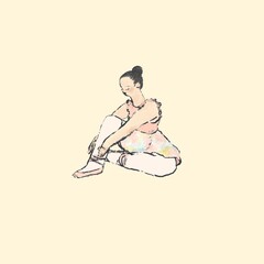 バレエのトゥシューズを履いている女性