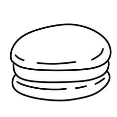 Delicious macaron with smooth, rounded shape and delicate texture, showcasing its two layers filled with creamy filling. This sweet treat is perfect for dessert lovers