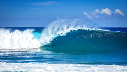 Majestic Ocean Wave Crashing on Shore