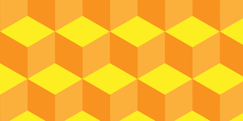 Abstract orange and yellow style minimal blank cubic. Geometric pattern illustration mosaic, square and triangle wallpaper.	
