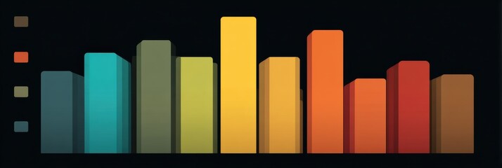 Obraz premium Annual Revenue Growth Illustrated Through a Bar Chart Infographic in a Corporate Color Scheme Over a Five Year Period