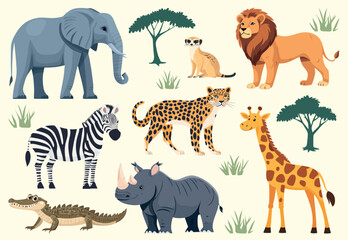 Diverse wildlife animal illustrations, element vector set © Rawpixel.com