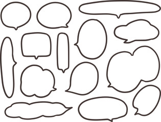 手書きのゆるい吹き出しのイラスト