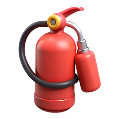 Obraz premium Vibrant red fire extinguisher illustration against isolated white transparent background
