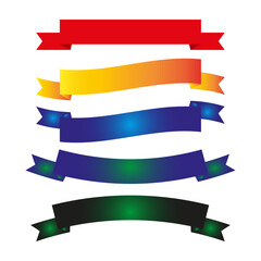 Colorful Banner Ribbons for Labels and Decorations