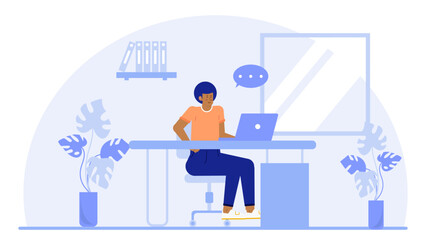 Person working at desk with laptop and plants, suitable for remote work, home office, productivity, digital nomad concepts.