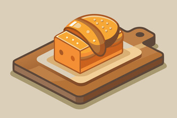 bakery bread loaf on cutting board