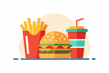 fast food combo burger fries drink