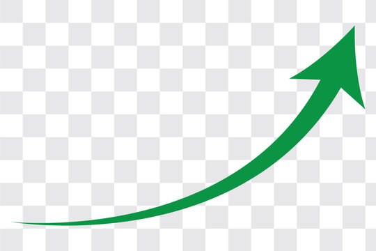 Growing business 3d green arrow on white. Profit arow Vector illustration.Business concept, growing chart. Concept of sales symbol icon with arrow moving up. Economic Arrow With Growing Trend.