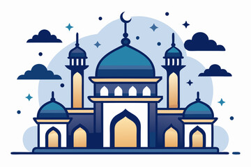 mosque silhouette two minarets icon