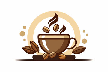 coffee cup beans steam icon