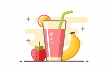 smoothie banana strawberry glass