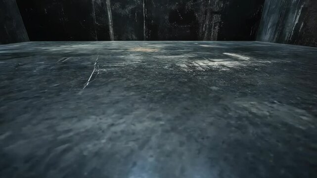 Industrial background with aged, textured walls and scuffed floor surface