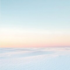 Fototapeta premium “Aerial Pink-Dawn Snowy Plain – Serene Winter Landscape Photography”
