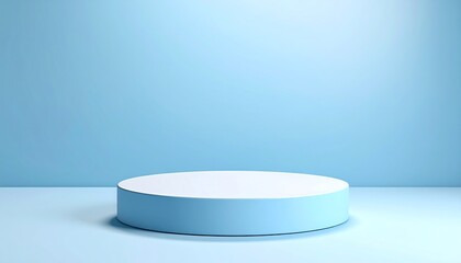 Minimalist Blue Cylindrical Platform Display