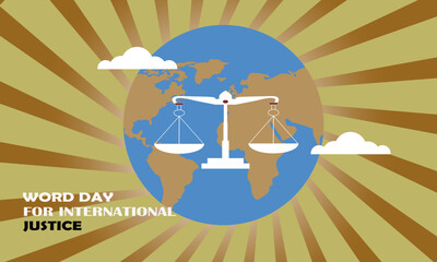 World International Justice Day Vector