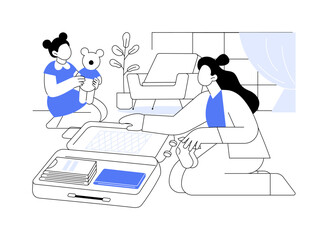 Traveling with kids isolated cartoon vector illustrations.