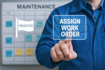 Predictive maintenance engineer assigns work order for efficient equipment upkeep and timely repair to ensure smooth operation and reduce downtime