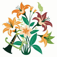 bouquet of orange lilies