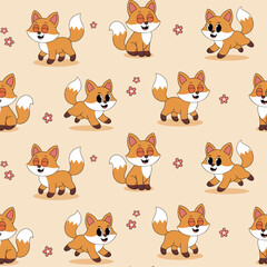 Fototapeta premium Cute Fox Pattern