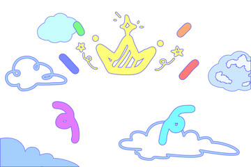 Birthday card design.
Congratulations! Card, poster, and banner designs for kindergarten, school, academy, and birthday party.