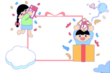 Birthday card design.
Congratulations! Card, poster, and banner designs for kindergarten, school, academy, and birthday party.